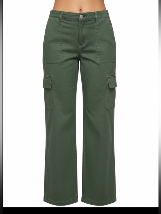 Rachel Paige Pants - WOMENS Rachel Paige High Rise Army Green Wide Leg Cargo Pants Size Large